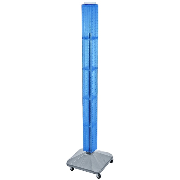 Azar Displays Four-Sided Pegboard Floor Revolving Display Panel Size: 4"W x 60"H 700226-BLU - main